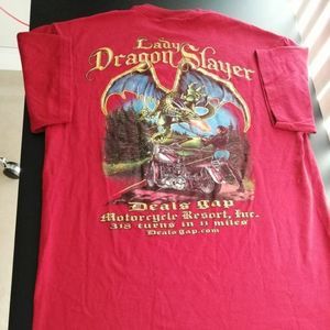 Men's Unisex Novelty T-Shirt "Tail of the Dragon" Motorcycle Shirt